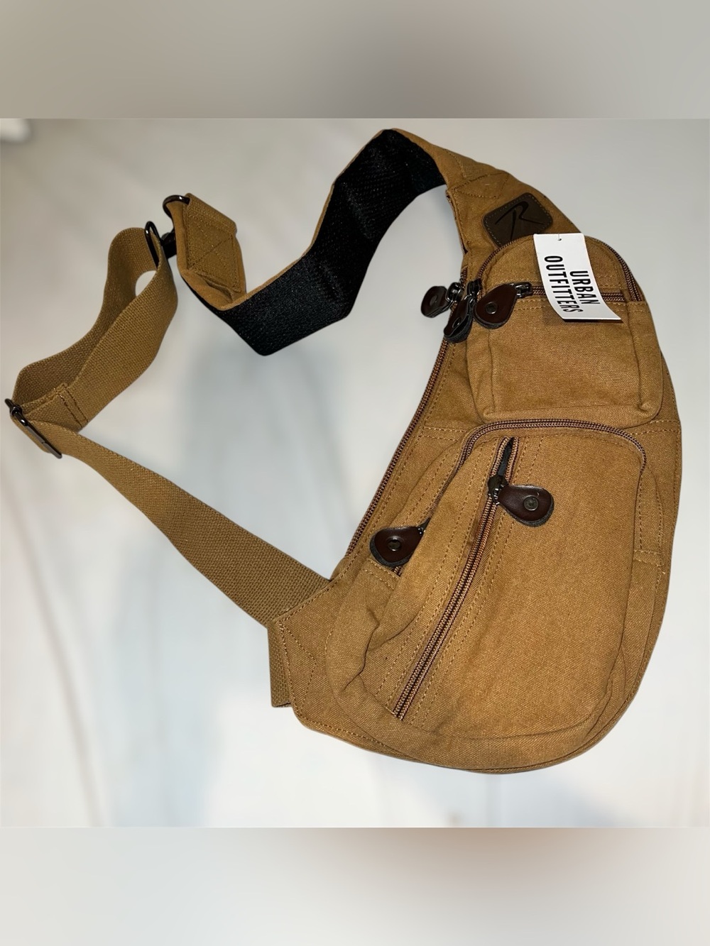 Urban Outfitters Brown Canvas Sling Belt Bag